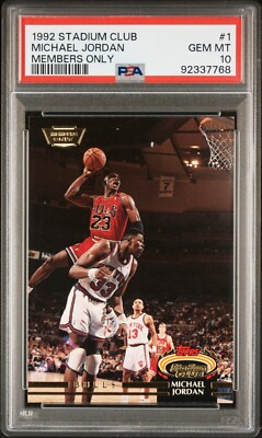 1992 STADIUM CLUB MEMBERS ONLY #1 MICHAEL JORDAN PSA 10 GEM MINT