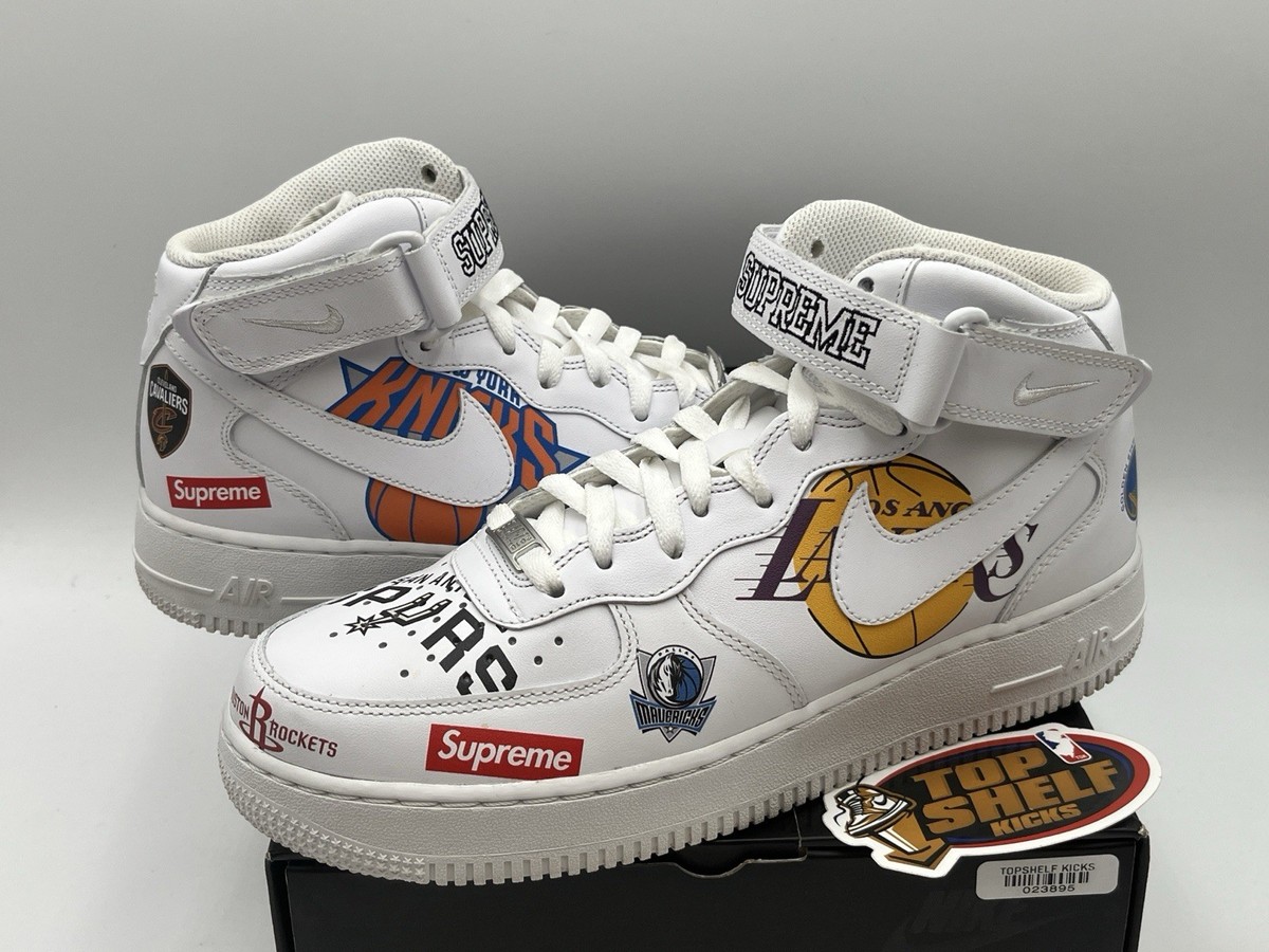 Nike Air Force 1 Mid Supreme NBA White 2018 Size 8.5 Authentic