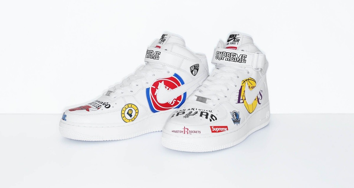 Supreme × NBA × Nike Air Force 1 Mid '07 white AQ8017-100 Men's