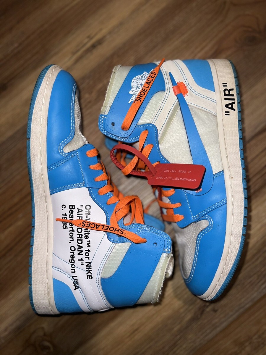 Nike Air Jordan 1 Off White UNC University Blue (AQ0818-148) Size