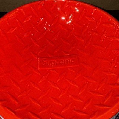 Supreme Diamond Plate Dog Bowl SS23 Red Brand New | eBay