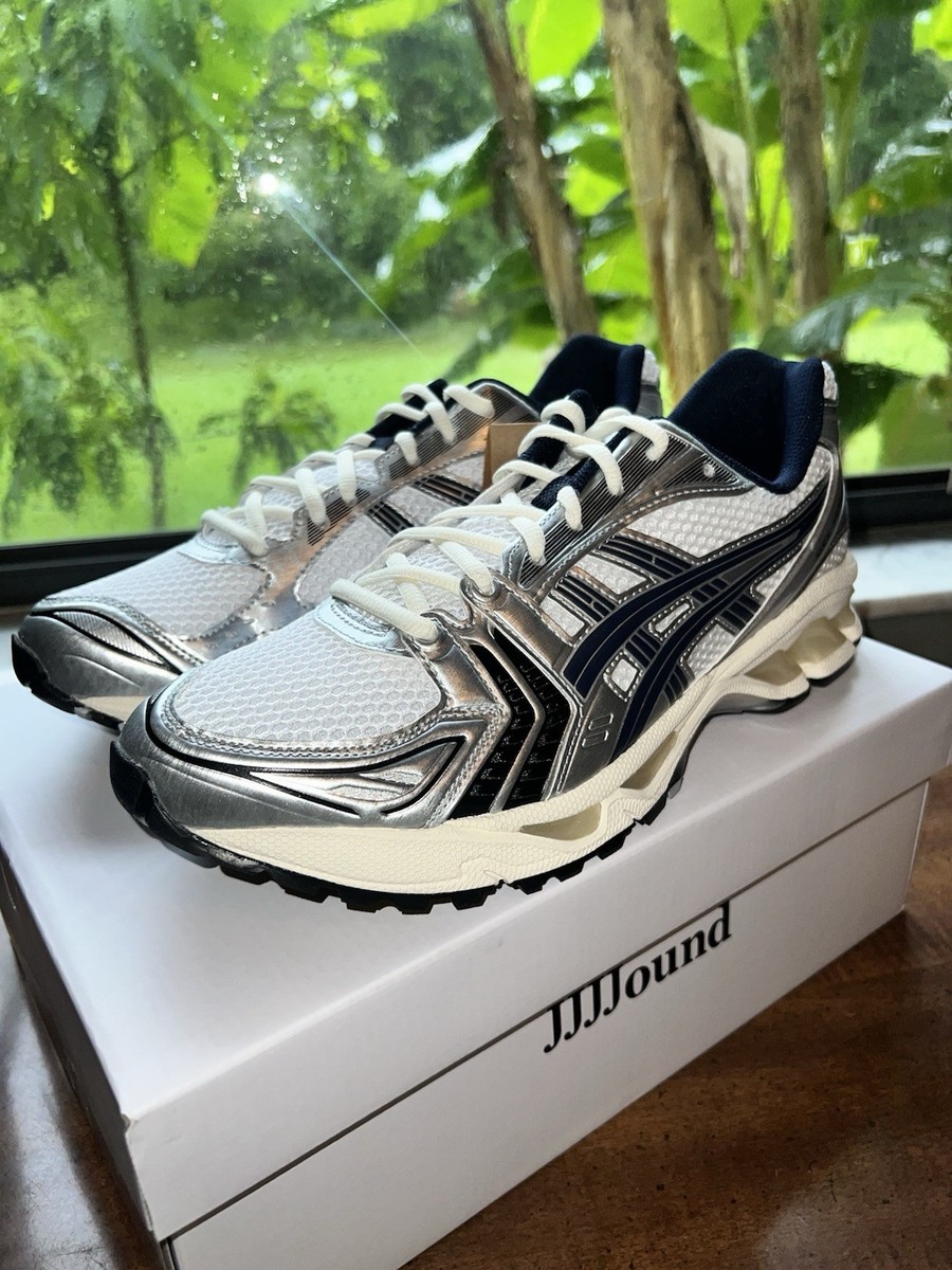 Size 10.5 - ASICS JJJJound x Gel Kayano 14 White Midnight Navy | eBay