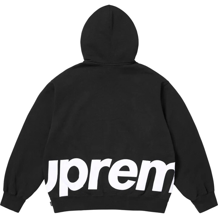 Supreme Big Logo Zip Up Hooded Sweatshirt Black | eBay