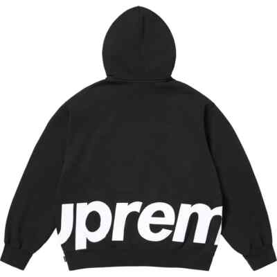 Supreme Big Logo Zip Up Hooded Sweatshirt Black | eBay
