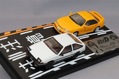 Modeler's 1:64 Vol.19 Initial D set AE86 White + S14 Yellow