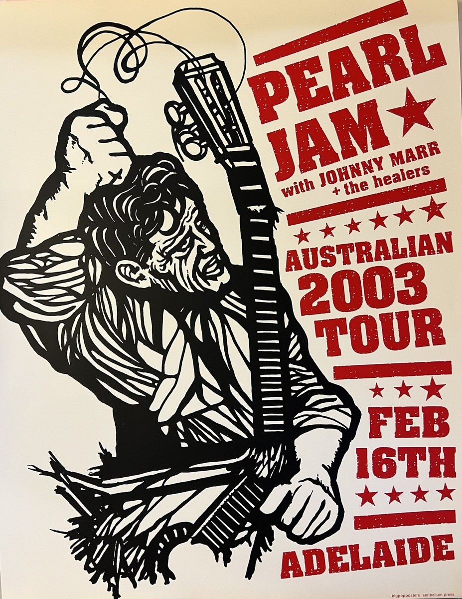 PEARL JAM VERY RARE CONCERT POSTER ADELAIDE AUSTRALIA 2003 COA