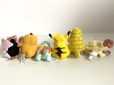 1995 Nintendo Applause Pokémon Lot Of 6 Mini Plush Toys Limited