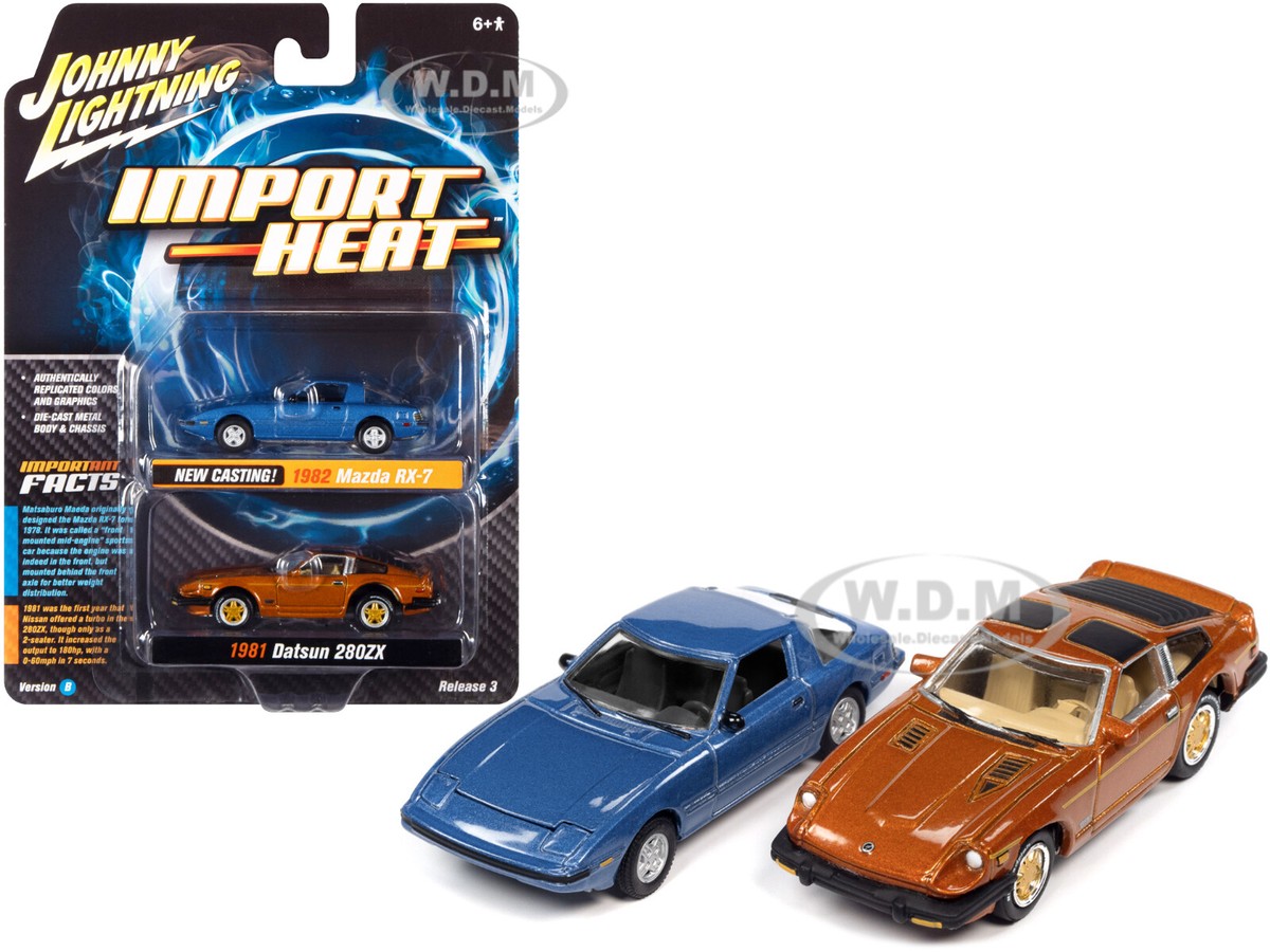 1982 MAZDA RX-7 & 1981 DATSUN 280ZX 1/64 CARS JOHNNY LIGHTNING
