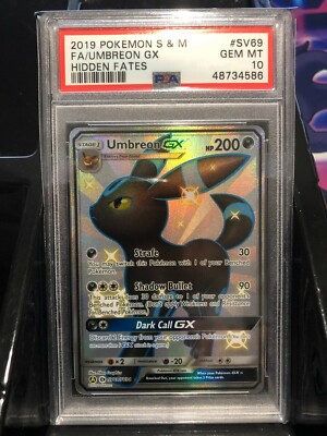 PSA 10 GEM MT - UMBREON GX Card SV69/SV94 Pokemon TCG Hidden Fates