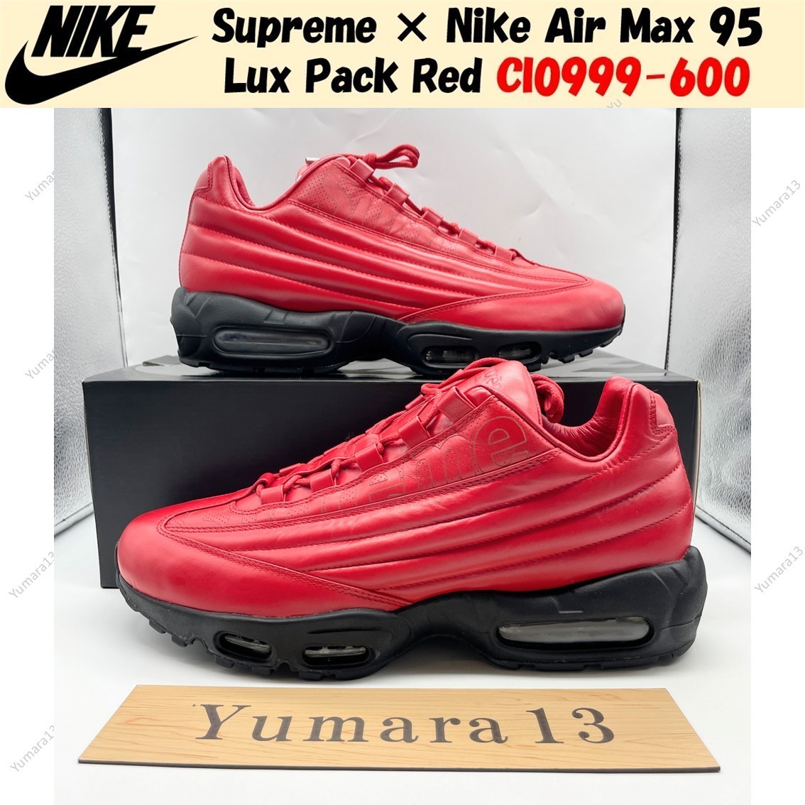 Supreme × Nike Air Max 95 Lux Pack Red CI0999-600 Men's Size | eBay