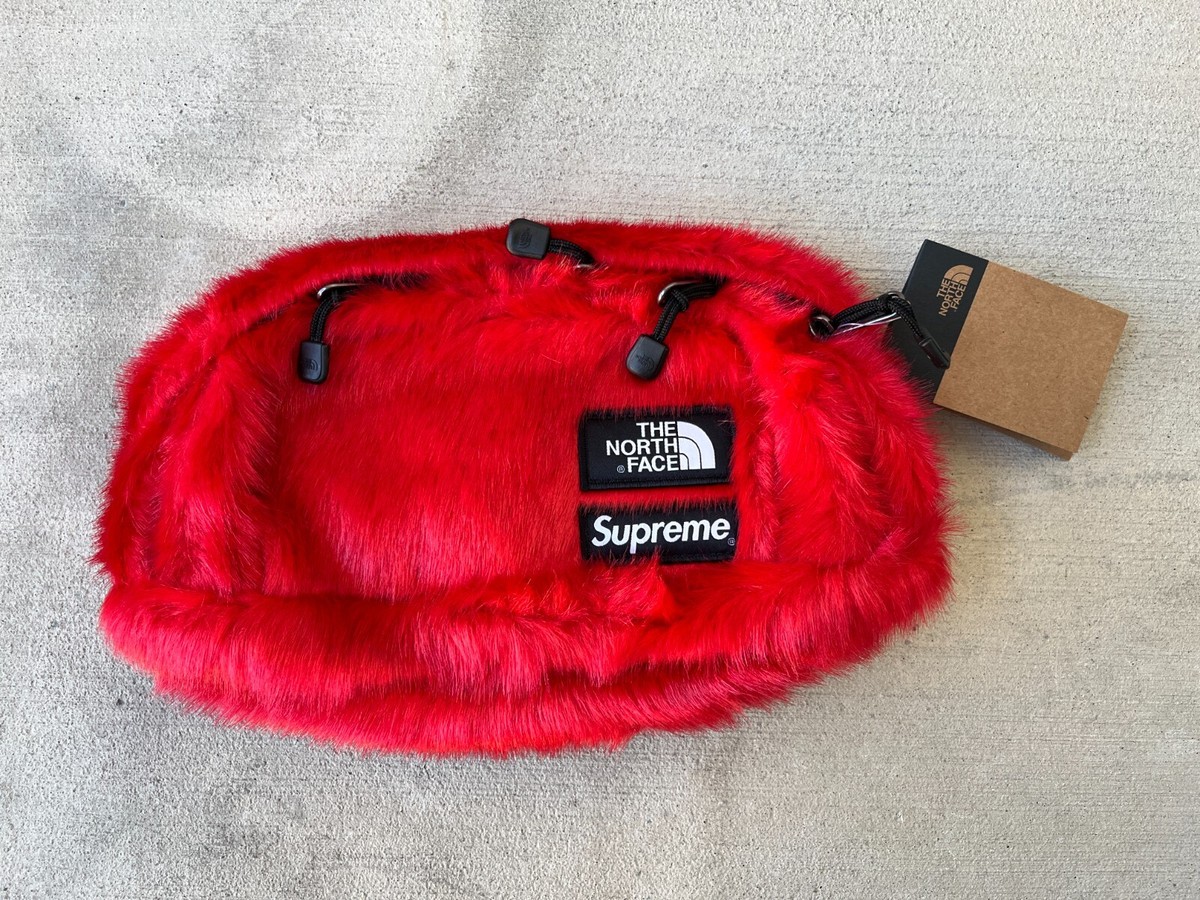 Supreme x The North Face Fur Waist Bag Red FW20 | eBay