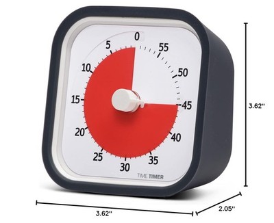 TIME TIMER MOD (Charcoal), A Visual Countdown 60 Minute Timer for