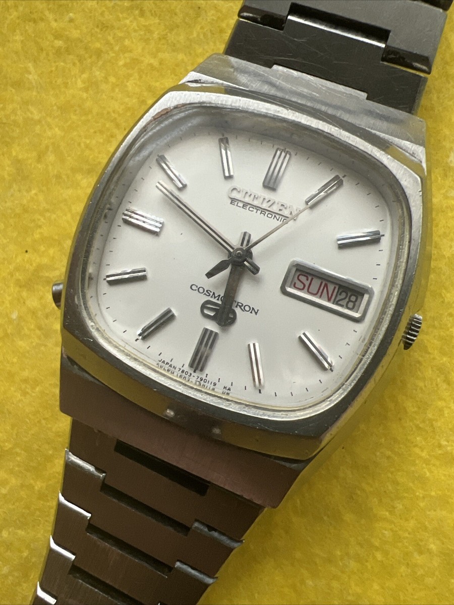 1970s CITIZEN COSMOTRON 7803 SQUARE ELECTRONIC GENTS WATCH