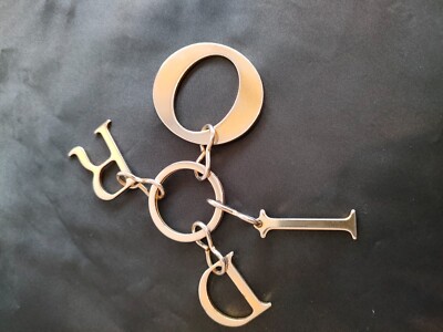 CHRISTIAN DIOR Auth. LOGO Gold Tone Keyring Charm Key Chian | eBay