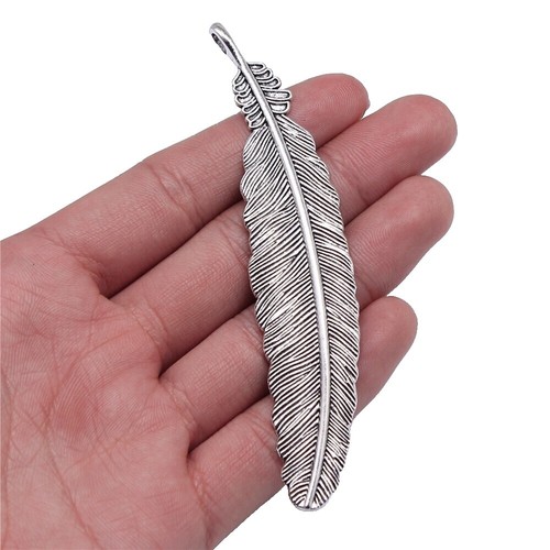 TADY&KING Necklace Accessory Pendant Feather Logo Long Silver