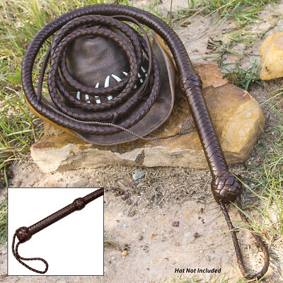 8ft Handcrafted Genuine Leather Bullwhip Whip Indiana Jones Cowboy