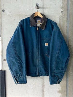90s Carhartt Detroit Jacket Size XL Blue Navy Made in USA Vintage