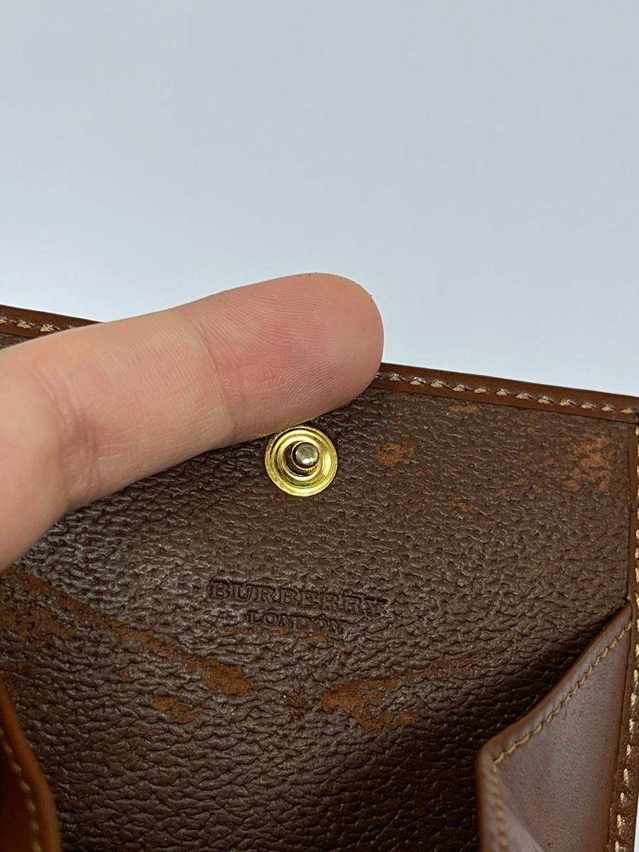 Burberry Vintage Leather Plaid Nova Check Coin Purse Wallet VTG | eBay