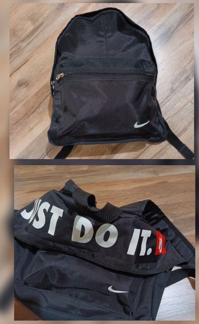 Vintage 90s Nike Swoosh Just Do it spell out mini Backpack black