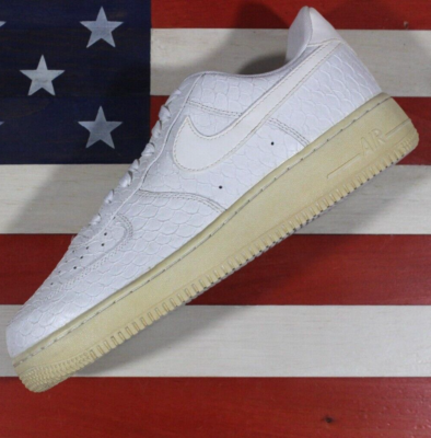 Nike Air Force 1 Low 07 LV8 Embossed Snakeskin Shoes White [718152