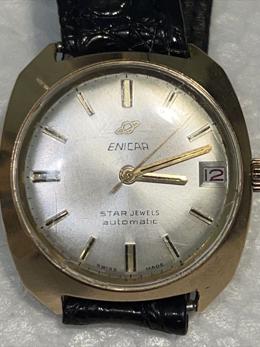 ENICAR Star Ocean Pearl Vintage Automatic 144-09-07 17 Jewels Gold