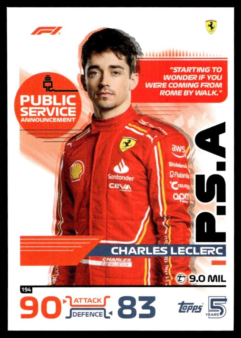 CHARLES LECLERC 2024 Topps F1 Turbo Attax PSA Card Ferrari | eBay