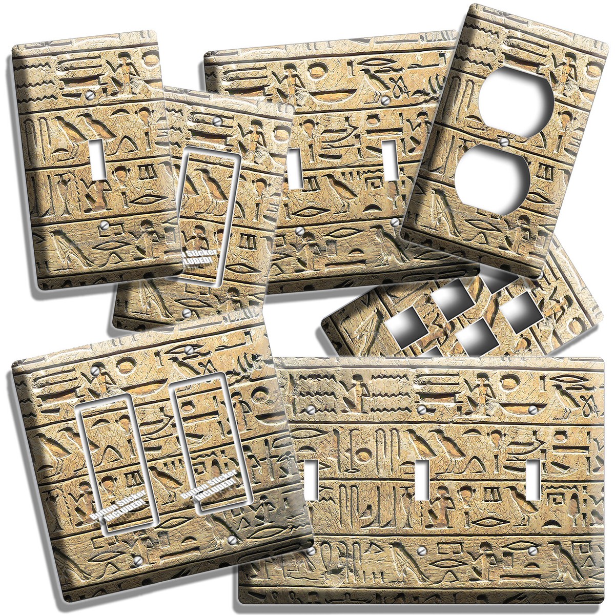 ANCIENT EGYPTIAN WALL ART HIEROGLIFS LIGHT SWITCH OUTLET PLATES