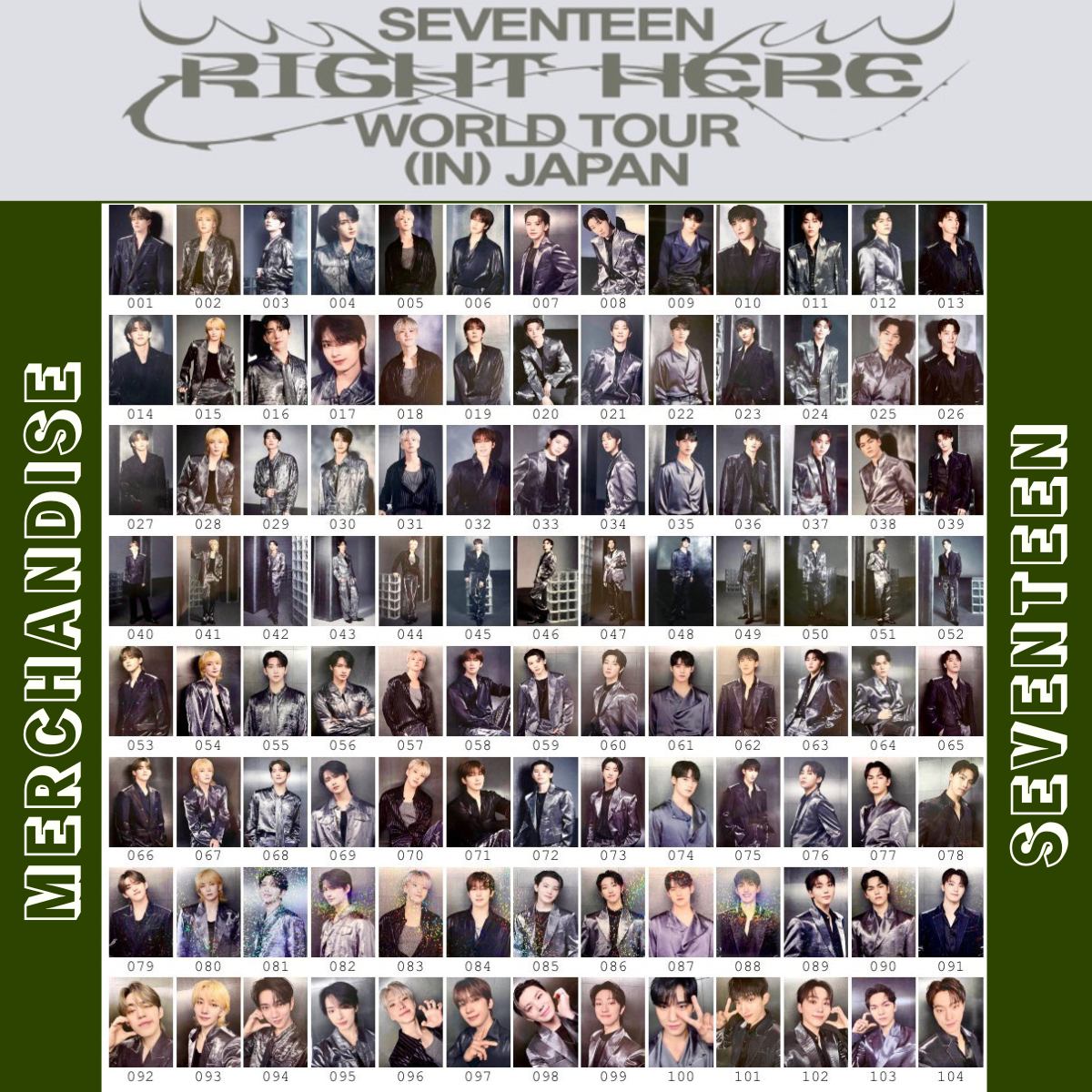 SEVENTEEN RIGHT HERE JAPAN Photo card TOUR Official Merchandise MD