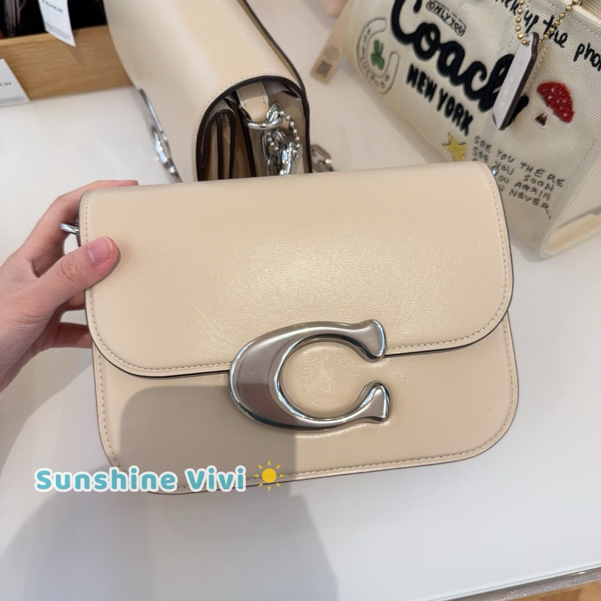 NWT COACH Crossbody Bag Idol Bag Ivory Leather CM557 | eBay