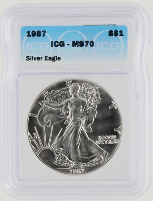 1987 Silver Eagle ICG MS70 S$1 Philadelphia Mint | eBay