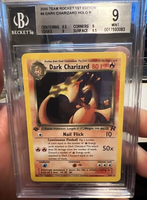 2000 Pokemon Team Rocket 1st Edition Dark Charizard #4 Holo Rare