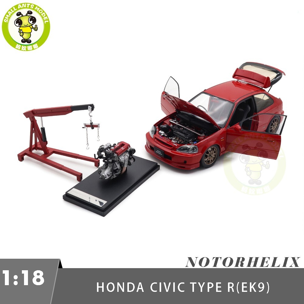1/18 MOTORHELIX Honda CIVIC Type R EK9 MUGEN POWER Red Diecast