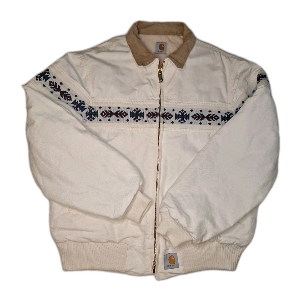 90s Carhartt Santa Fe Southwest Aztec Jacket Quilt Lined Mens XL