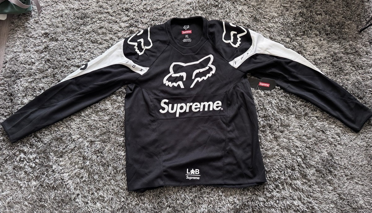 Supreme X Fox Racing Moto Jersey Top SS18 Sz XL Black | eBay