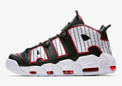 Nike Air More Uptempo 96 Pinstripe Black White Red Size 12. AV7947