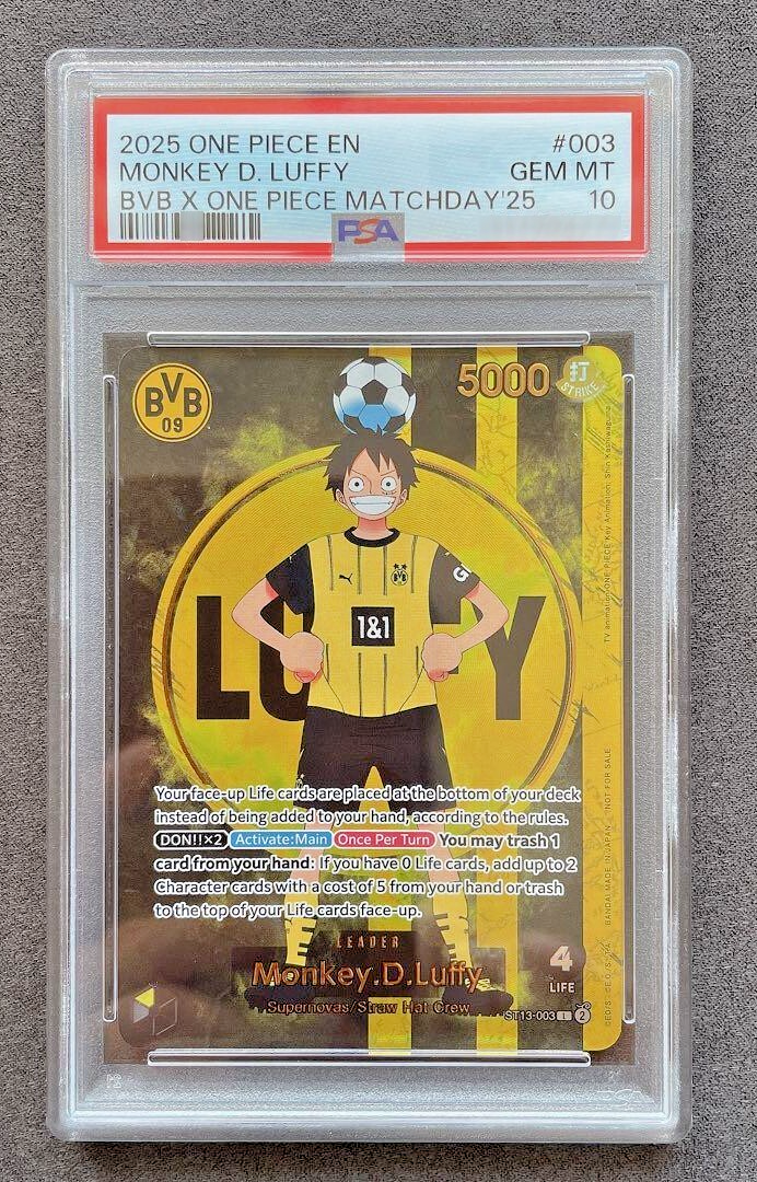 MONKEY D LUFFY ONE PIECE PSA 10 ST13-003 BVB BORUSSIA DORTMUND TCG