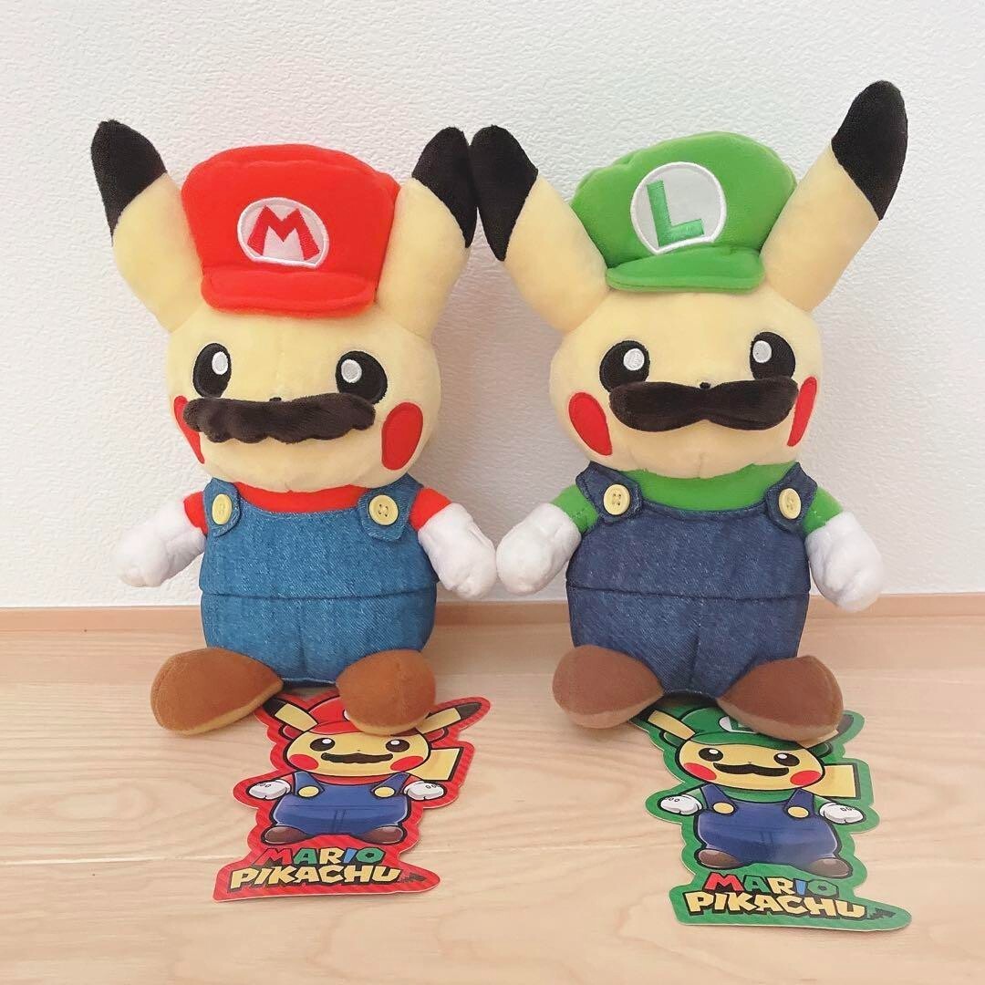 Super Mario Bros. Luigi Pikachu Plush Doll Stuffed Toy Set 2016