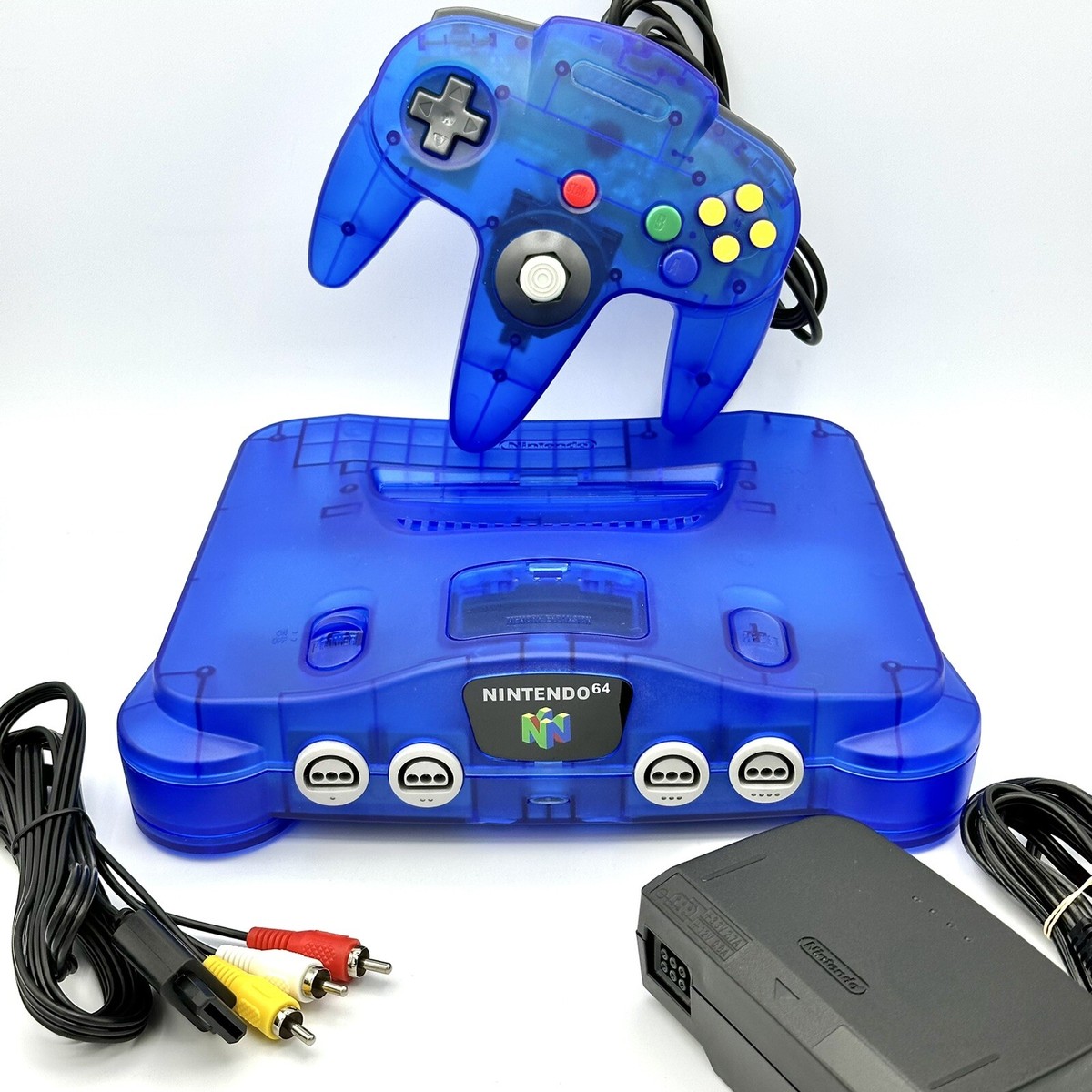 NEW Nintendo 64 N64 Limited Clear Ocean Blue Custom Console Bundle