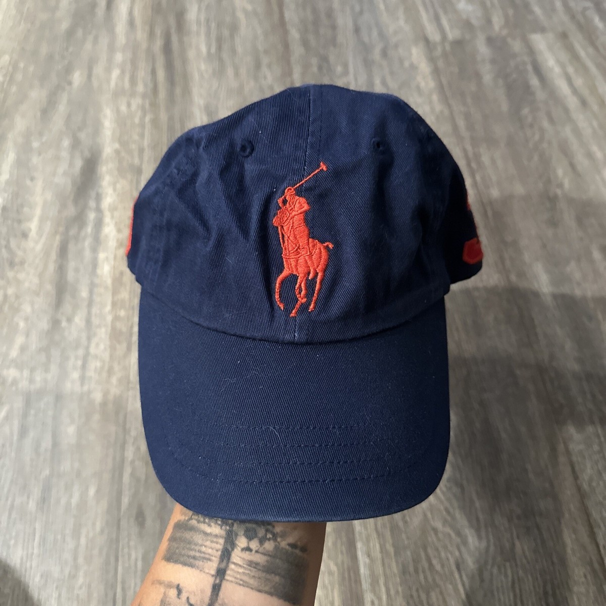 Polo Ralph Lauren Navy Red #3 Big Pony Cap Hat Adjustable Strap | eBay