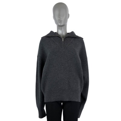 68133 auth ISABEL MARANT ETOILE grey wool FANCEY HALF ZIP Sweater