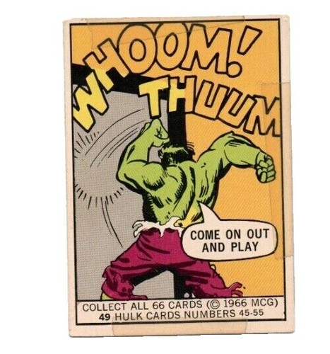 1995 MARVEL METAL BLASTER HULK LTD EDITION INSERT #5 OF 18 NRMT