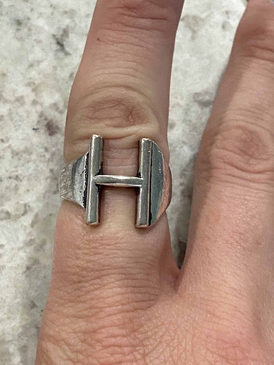 Sterling Silver 925 Personalized H Ring, Size 7.25 | eBay