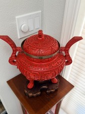 木制红色中国古董花瓶| eBay