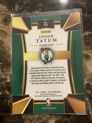 JAYSON TATUM 2017-18 Panini Select Concourse RC #93 - SWEET!!! | eBay