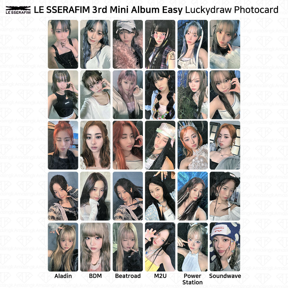 Le Sserafim 3rd Mini Album Easy Lucky Draw Photocard AD BDM BR M2U