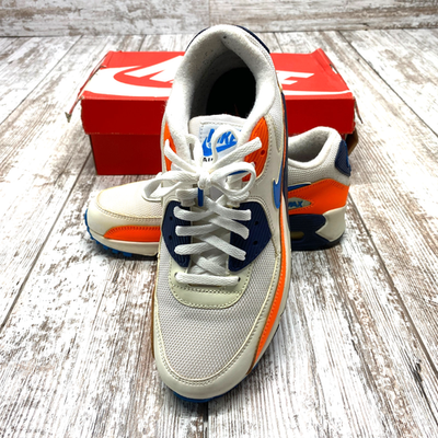 Nike Air Max 90 Orange Blue Men's Size 8 Sneakers Shoes AJ1285-104
