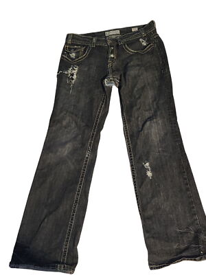 Mek Denim USA Blue Jeans Mens 34x34 Vtg Oaxaca Boot Cut Distressed