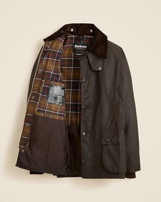 New Barbour x J Crew Classic Bedale Wax Jacket Coat Olive Size