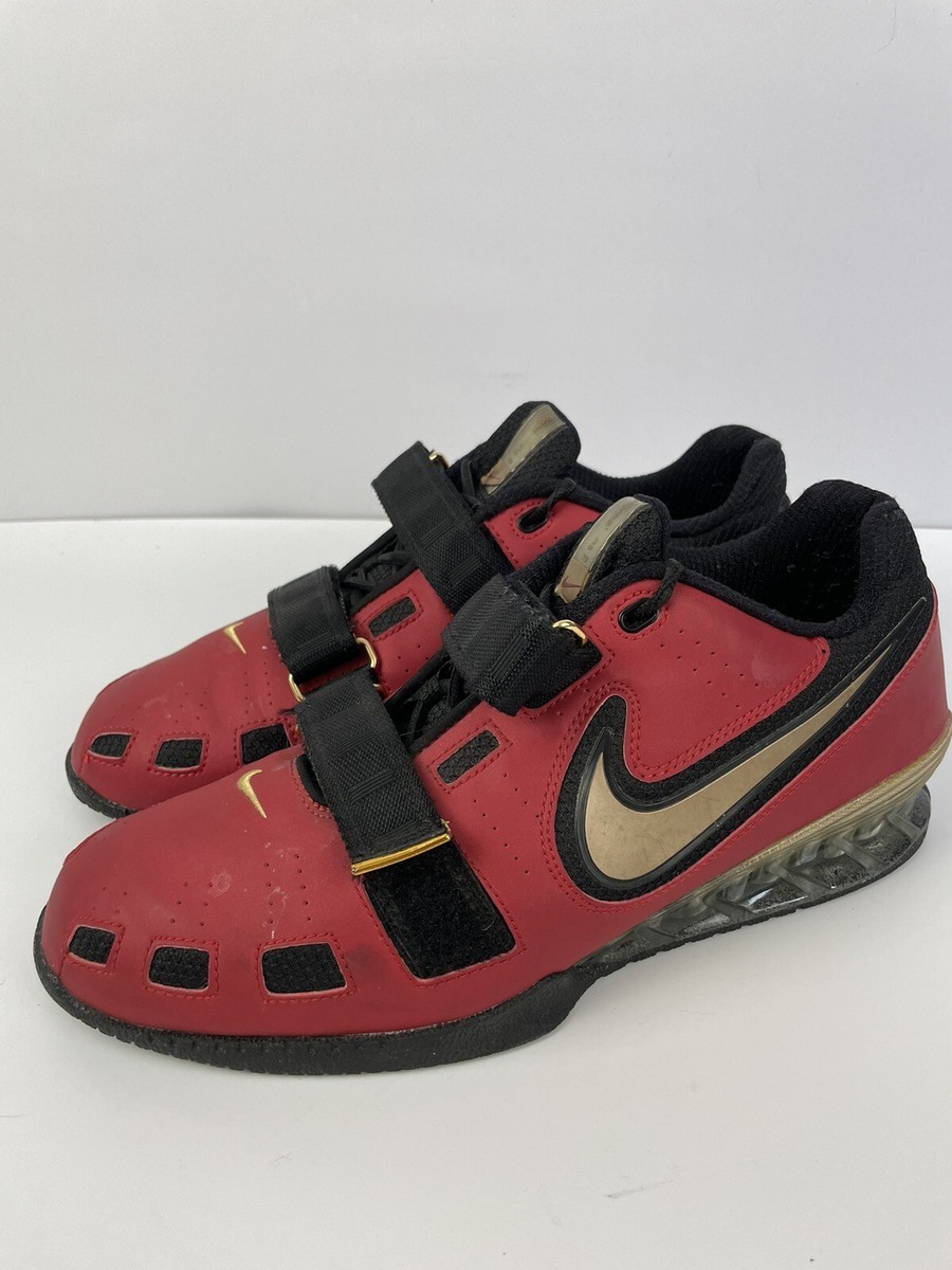 NIKE ROMALEOS 2 WEIGHTLIFTING SHOES RED GOLD BLACK 476927-670 Sz