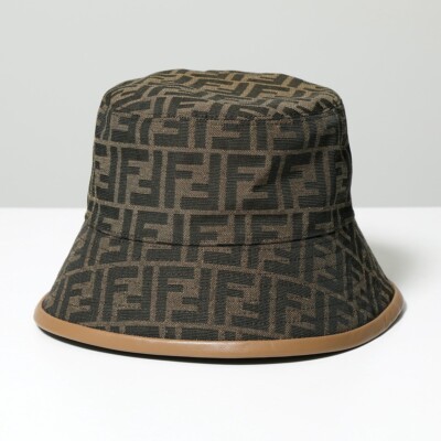FENDI Hat Men's FENDI Textile Bucket Hat DARK BROWN TABACCO FXQ801